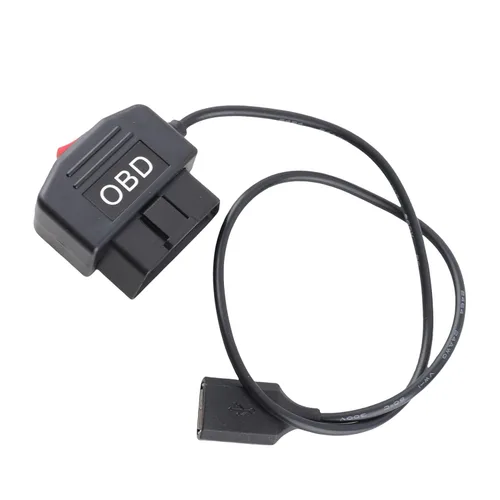 Vista 7 de Keenso Cable de alimentación OBD, 48cm/18.9in OBD Cable adaptador de corriente con botón de interruptor Acc Mode Protección de bajo voltaje