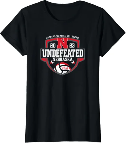 Vista 7 de Nebraska Cornhuskers Camiseta de voleibol invicto 2023 para mujer, Negro