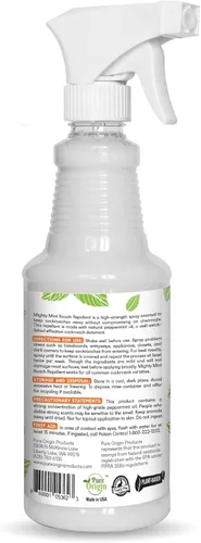 Vista 9 de Mighty Mint Spray repelente de cucarachas con aceite de menta – Asesino natural de cucarachas para uso en interiores y exteriores – Control