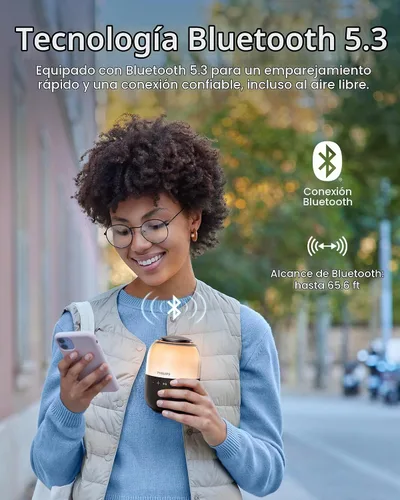 Vista 8 de Philips S2108 Altavoz Bluetooth portátil, 5 W RMS, 7 horas de reproducción, emparejamiento estéreo TWS, efectos de luz LED, carga USB-C, graves