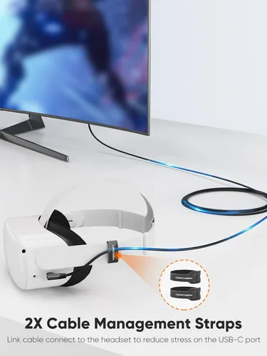 Vista 6 de CableCreation Compatible con Quest 2/Quest Pro Link Cable de 10 pies, cable USB C de 5 Gbps de transferencia de datos de alta velocidad, carga