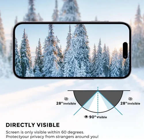 Vista 5 de Protector de pantalla de privacidad para iPhone 15 / iPhone 14 Pro - Protector de privacidad para la pantalla del teléfono celular con luz anti-azul