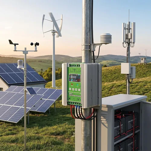 Vista 7 de Luqeeg Wind - Controlador de carga híbrido solar con pantalla LCD DC12V 24V 48V controlador automático de carga eólica y solar, viento de 1000 W +