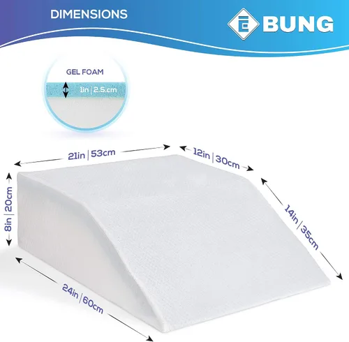 Vista 2 de Ebung Almohada de espuma viscoelástica para piernas, elevación de piernas de gel refrescante con funda extraíble para hinchazón, circulación