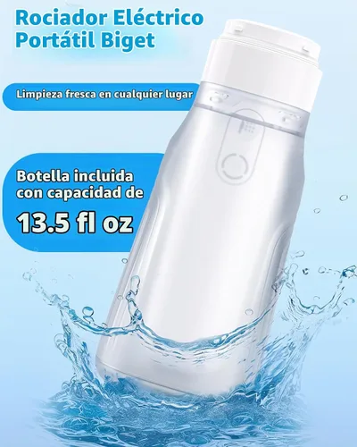 Vista 5 de Bidé portátil para viajes con botella de 13.5 fl oz, 3 modos de presión