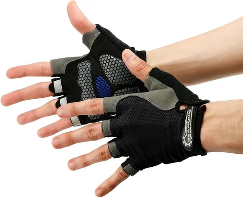 Vista 3 de GEARONIC Guantes de ciclismo para hombre, guantes de bicicleta de montaña sin dedos para hombres, guantes de bicicleta de montaña transpirables