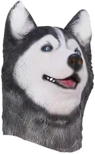 Vista 6 de Bola de maquillaje de Halloween divertida y lujosa novedosa máscara de látex para cosplay máscara de látex para adultos máscara de Halloween D negro