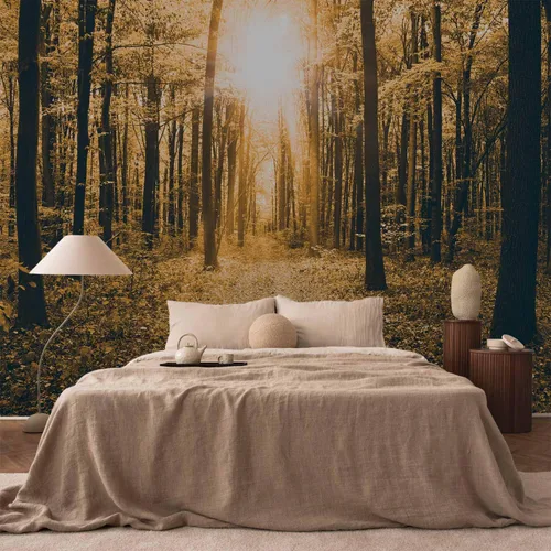 Vista 41 de artgeist Mural de pared premium Bosque púrpura, 79 x 55 pulgadas, papel tapiz no tejido, decoración de pared de vellón, impresión fotográfica