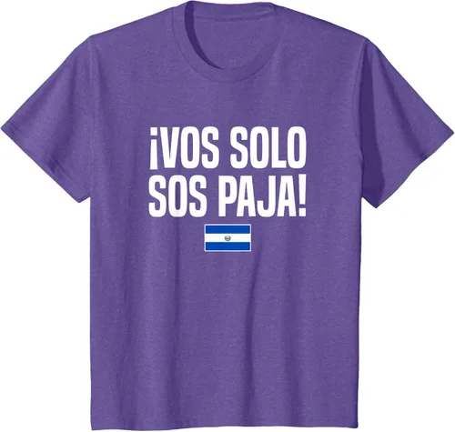 Vista 59 de Camiseta Vos Solo Sos Paja Salvadoran Slang Bandera de El Salvador, Negro