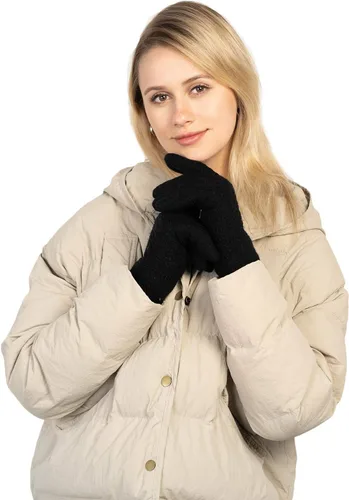 Vista 46 de Guantes de invierno cálidos para pantalla táctil para mujer, guantes térmicos de punto de lana con forro polar para clima frío