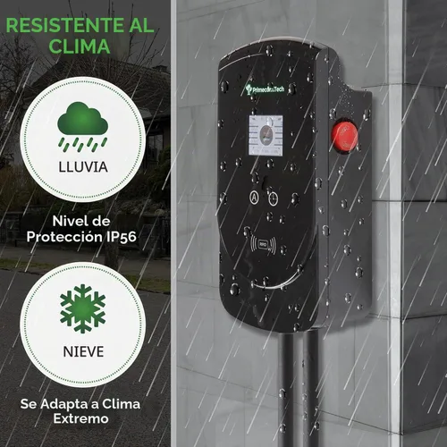 Vista 4 de PRIMECOM 80 Amp 20 veces más rápido, 22 KW, 220 voltios, nivel 2, longitud de cable de 18 pies a 50 pies, estación de carga inteligente
