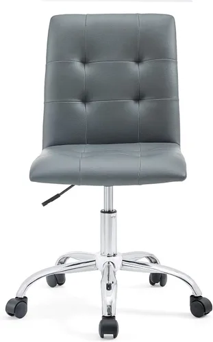 Vista 7 de Modway Prim Silla de oficina giratoria sin brazos con respaldo medio acanalado en gris