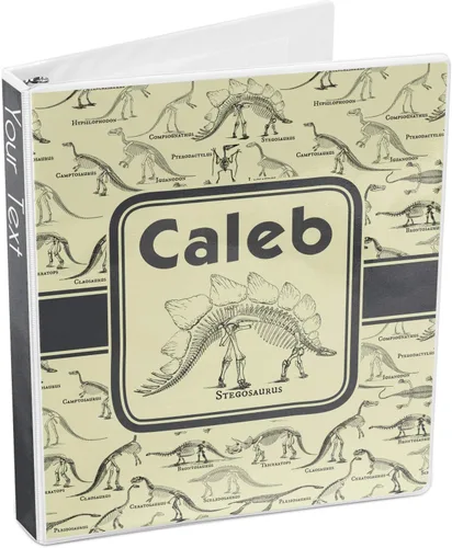 Vista 4 de Carpeta personalizada de 3 anillas con diseño de esqueleto de dinosaurio, 1 pulgada, multicolor