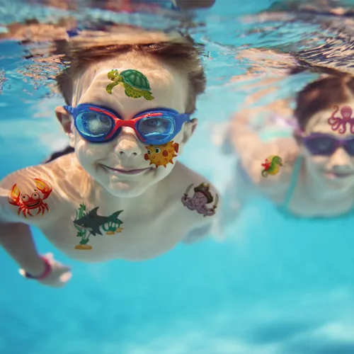 Vista 5 de CHARLENT 148 tatuajes temporales de animales oceánicos para niños, tatuajes individuales de criaturas marinas para niños y niñas, regalos de fiesta