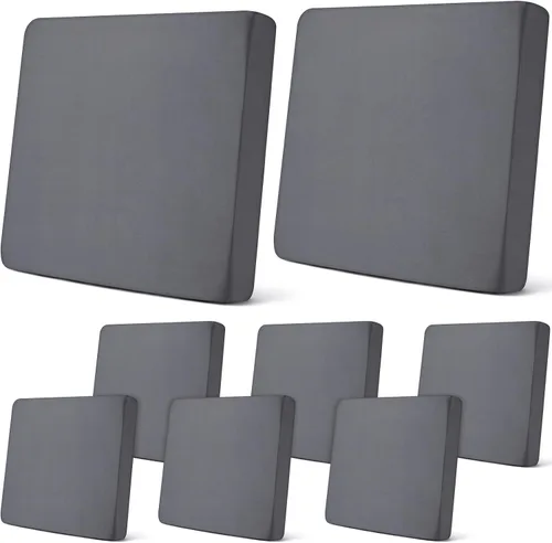 Vista 15 de Newwiee Funda de cojín, para cojín de asiento de sofá o sillón, 8 unidades, elástica, para sofá, muebles de patio y exteriores, de repuesto, suave