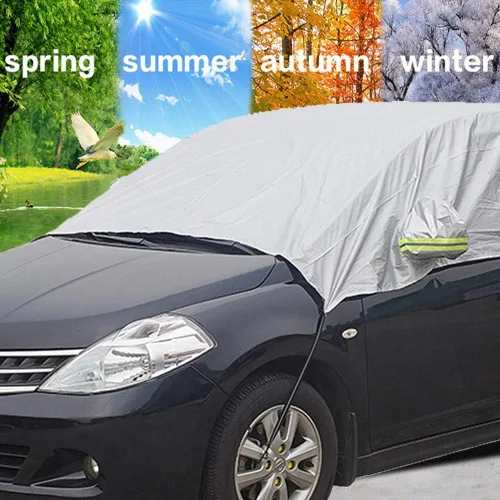 Vista 5 de JSCARLIFE Cubierta de media cubierta de automóvil impermeable, cubierta de nieve para parabrisas impermeable, resistente al viento, a prueba