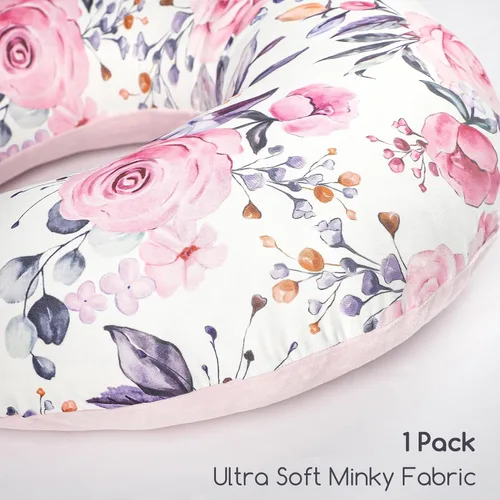 Vista 2 de Funda de almohada de lactancia, 1 unidad, funda de almohada de lactancia extraíble Minky para almohadas de lactancia materna, funda reversible