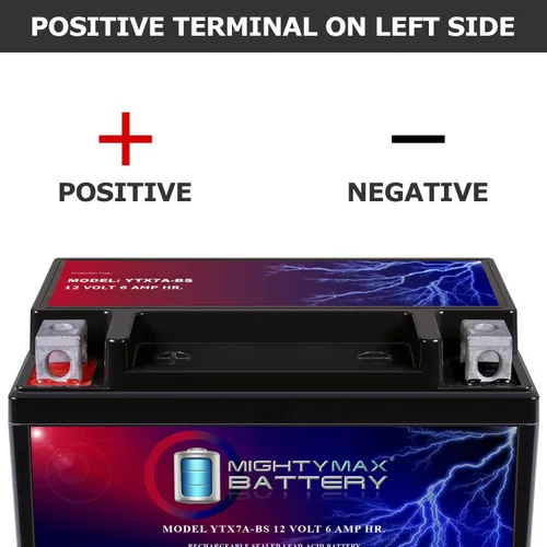 Vista 3 de Mighty Max Battery YTX7A-BS Reemplazo para Yamaha Scooter YJ125T Vino 125 2004-09