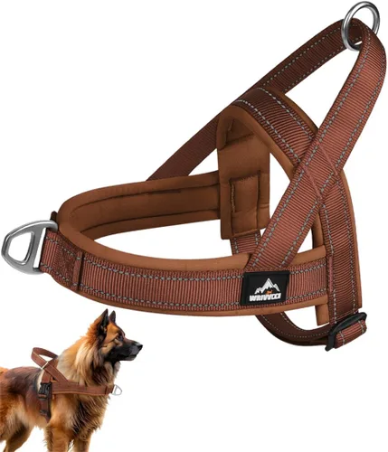 Vista 9 de Arnés para perro sin escape, chaleco ajustable para perros pequeños a grandes Arnés acolchado resistente con diseño triangular y hebillas de fácil