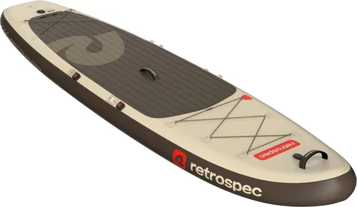 Vista 8 de Retrospec Weekender XL Inflatable Paddle Board - Lake Essentials SUP with 400lb Capacity - Wide 11' x 35" x 8" All-Around Board for Fishing & Roca