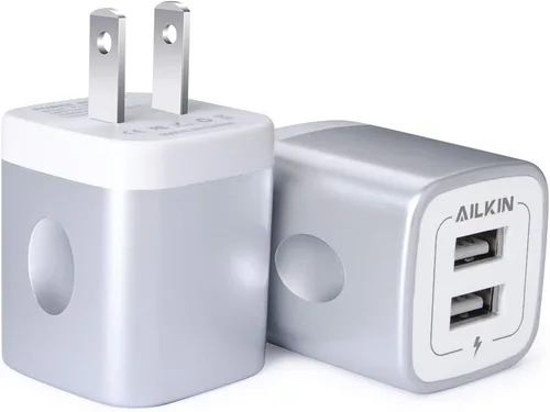 Vista 8 de Cargador de pared USB, bloque de carga, AILKIN 2.1A Multiport Fast Charge Power Brick Cube para iPad, iPhone, Samsung Galaxy, Google Pixel