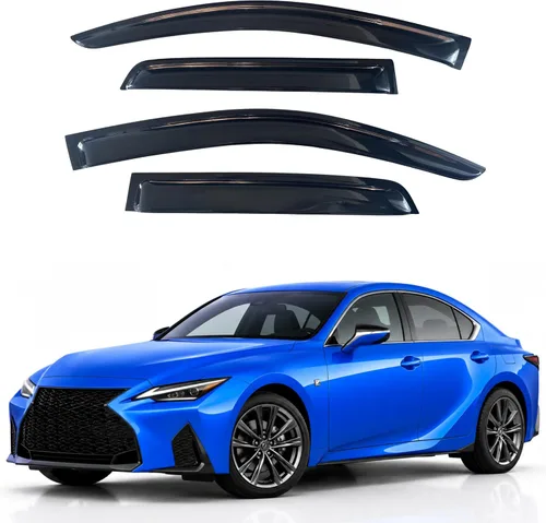 Vista 74 de Visera de ventana IG para Ford Focus Sedán y Hatchback 2012-2018, Protector de ventana lateral para lluvia y viento estilo Mugen, extra duradero