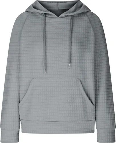Vista 6 de Ceboyel Sudaderas con capucha de punto gofre para mujer, sudaderas con cordón de ajuste, suéteres casuales de moda, cómodos trajes de otoño