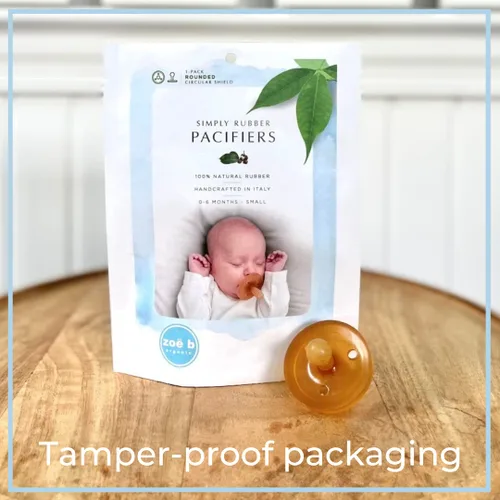 Vista 7 de Simply Rubber - Chupetes de goma – Pezón más corto (menos náuseas) – Pequeños recién nacidos (0 – 6 meses) – Bebés amamantados – Redondeado/Cereza