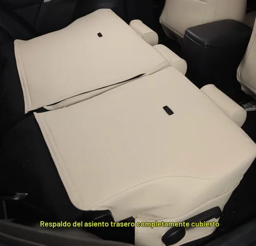 Vista 4 de Fundas de asiento RAV4 de ajuste personalizado, piel sintética impermeable para Toyota RAV4 2013-2018 (beige)