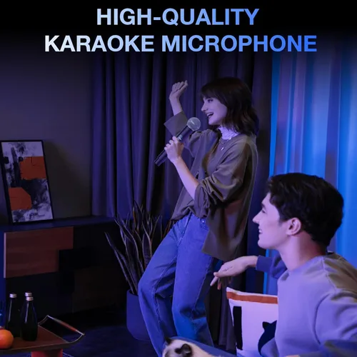 Vista 6 de Micrófono inalámbrico, micrófonos recargables inalámbricos de mano duales dinámicos, micrófonos de karaoke NEW BAXS con salida de 1/4 pulgada