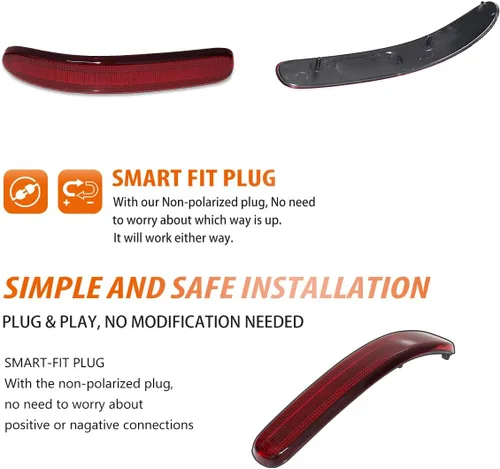 Vista 4 de ADIIL Reflector de parachoques trasero Carcasas de luz de freno de cola Lámparas de señal de giro Kit de accesorios para Mini Cooper Clubman R55
