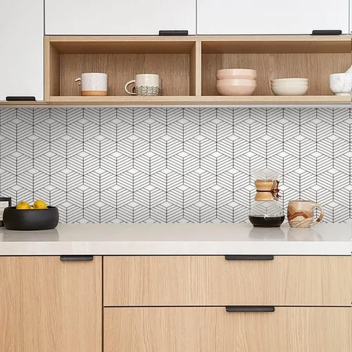 Vista 2 de 12 calcomanías mate para azulejos de pared, despegar y pegar, autoadhesivas, calcomanías de vinilo para azulejos de pared, adhesivo de PVC