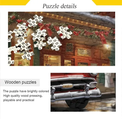 Vista 2 de Christmas Truck Jigsaw Puzzles 500 Pieces for Adults with Mesh Storage Bag 2012104