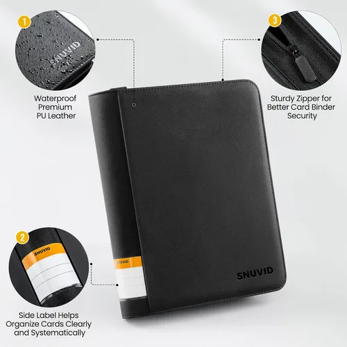 Vista 3 de Carpeta de 9 bolsillos para tarjetas coleccionables con 500 fundas para tarjetas, 26 páginas de carga lateral con capacidad para 468 tarjetas