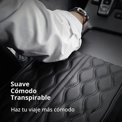 Vista 3 de Cubierta Elevadora para Consola Central de Automóvil, Almohadillas Elevadoras de Espuma Viscoelástica de Cuero para Reposabrazos de Automóvil