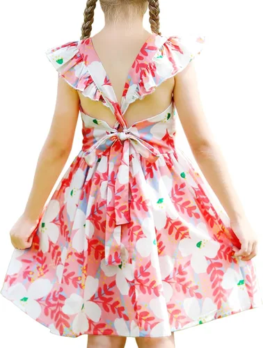 Vista 166 de Vestido de verano para niña, de algodón, con diseño floral