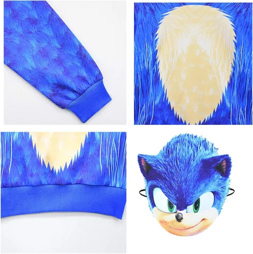 Vista 3 de RICHALE Halloween Costume Kids Cosplay Jumpsuit Boys Girls Movie Character Outfit Cute Hedgehog
