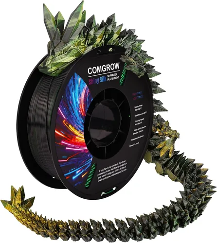Vista 10 de Comgrow - Filamento para impresora 3D de seda PLA, color dual 2 en 1 negro y verde, filamento PLA para impresión 3D de 1.75mm, precisión dimensional