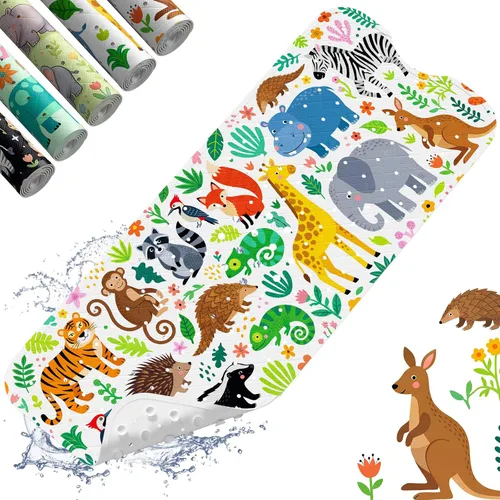 Vista 21 de XIYUNTE Alfombra de Baño para Bebé para Bañera Antideslizante Alfombra de Baño para Niños - 40''x16'' Extra Larga Alfombra de Bañera para Bebé