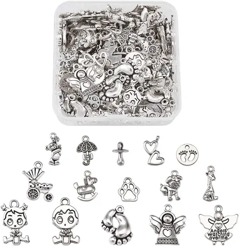 Vista 10 de Craftdady Colgantes de estilo tibetano con temática mixta antigua para la fabricación de joyas de bricolaje