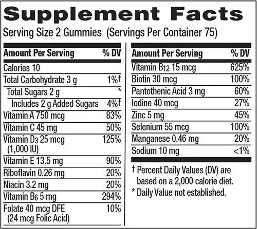 Vista 4 de Centrum MultiGummies Gummy Multivitamínico para hombres, suplemento multivitamínico/multimineral con selenio, antioxidantes y vitamina D3, sabor a