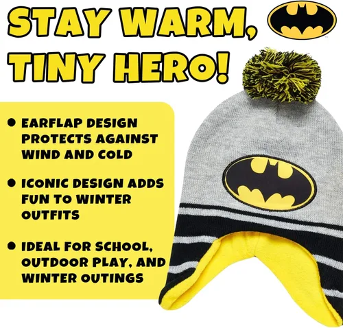 Vista 18 de DC Comics Conjunto de 2 pares de guantes o manoplas de invierno de Batman para niños (niños pequeños)