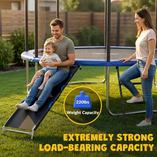 Vista 5 de Kit de diapositivas de escalera de trampolín, accesorios para trampolín incluyen tobogán y escalera