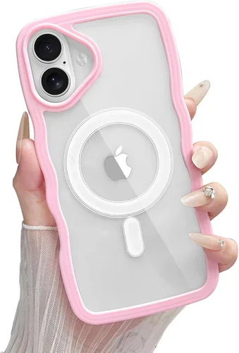 Vista 40 de Yeddabox Magsafe - Funda compatible con iPhone 13, diseño de ondas, lindo marco de colores de caramelo con ondas de agua, a prueba de golpes