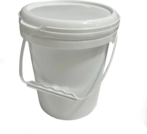 Vista 2 de LEE FISHER SPORTS Cubo de plástico blanco de uso general de 1 galón con tapa