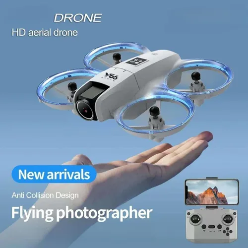 Vista 6 de Dron pequeño RC con cámaras duales, protector de hélices, mantenimiento de altitud, despegue con una tecla, giros 3D, 2 baterías, evitación