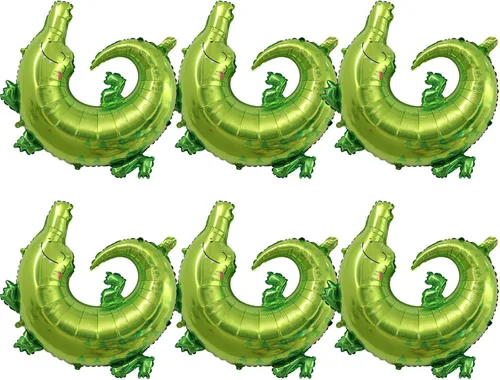 Vista 14 de Globos de abeja, 6 piezas de globos de aluminio con forma de helio para fiesta de animales de dibujos animados para selva safari temática telón