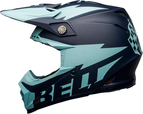 Vista 5 de Bell Moto-9 Flex Dirt - Casco de motocicleta de cara completa - Breakaway - Azul marino mate/azul claro, talla L