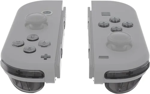 Vista 3 de eXtremeRate Llaves de dirección ABXY de repuesto de color negro transparente SR SL R ZR ZL ZL con botones de gatillo, juego completo de botones