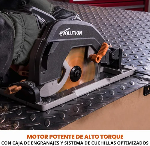 Vista 9 de Evolution Power Tools R185CCSX - Kit de sierra circular de pista multimaterial con pista de 40 pulgadas incluida, hoja TCT incluida, corta madera